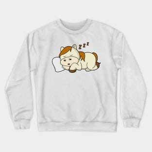 Horse at Sleeping with Pillow Crewneck Sweatshirt